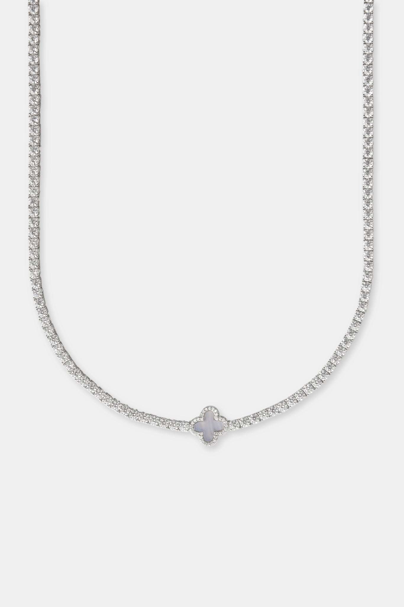 3mm Motif Purple Agate Tennis Chain - White